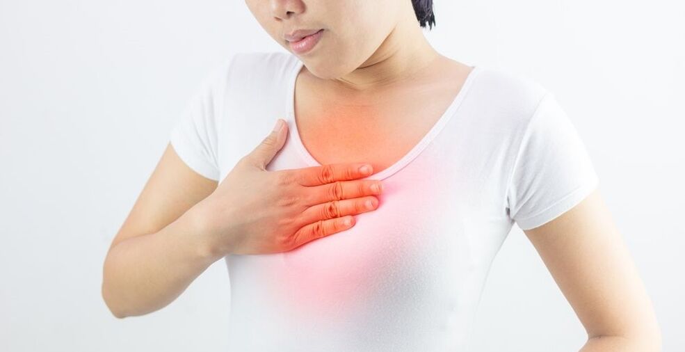 Brustschmerzen aufgrund von Osteochondrose
